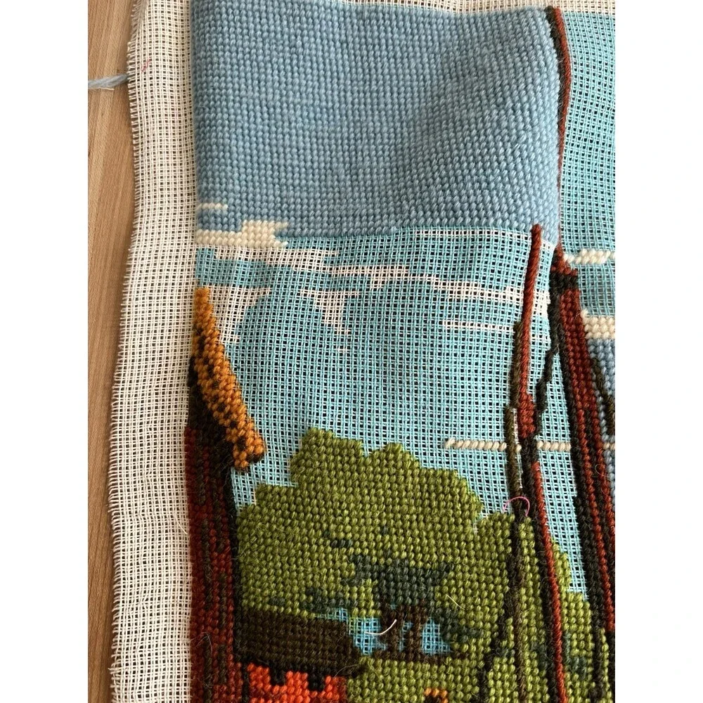 CEWEC Denmark Needlepoint Canvas C587-9 Work In Progress Boat Dock 17 x 23